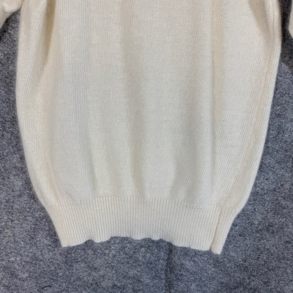 Vintage Paris Sport Club Cream Angora Lambswool Old Money Sweater Size Medium - Picture 4 of 14